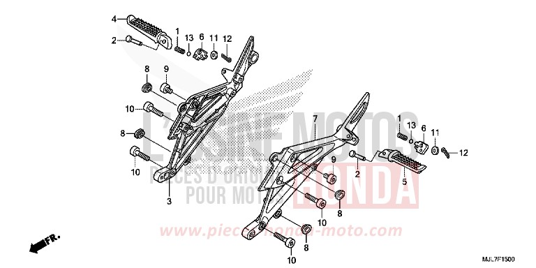 SOZIUS-FUSSRASTE von Integra 750 CANDY ARCADIAN RED (R305) von 2014